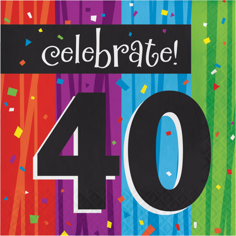 40 Luncheon Napkins 16ct | Milestone Birthday