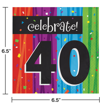 40 Luncheon Napkins 16ct | Milestone Birthday