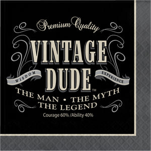 Vintage Dude Lunch Napkins 16ct  | Milestone Birthday