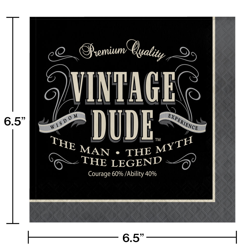 Vintage Dude Lunch Napkins 16ct  | Milestone Birthday