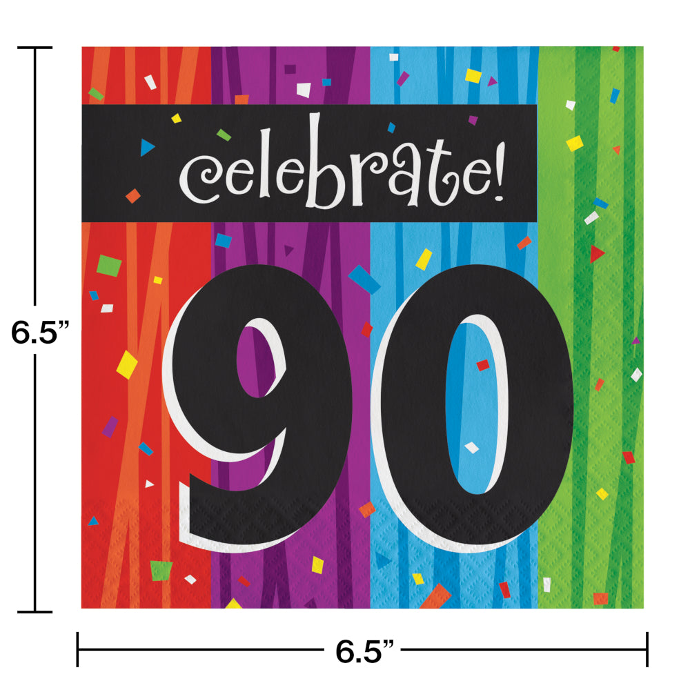 90 Luncheon Napkins 16ct | Milestone Birthday