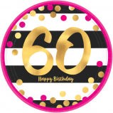 Pink & Gold Milestones Birthday 60 - Paper Plates 7