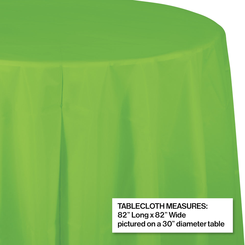 Fresh Lime Round Plastic Table Cover | Solids
