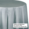 Shimmering Silver Round Plastic Table Cover | Solids