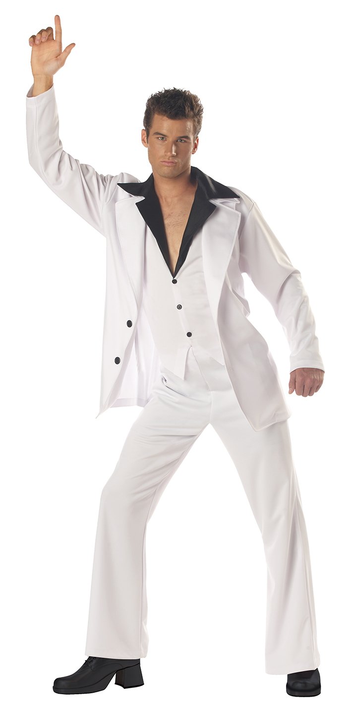 White Suit with Black Trimmed Vest