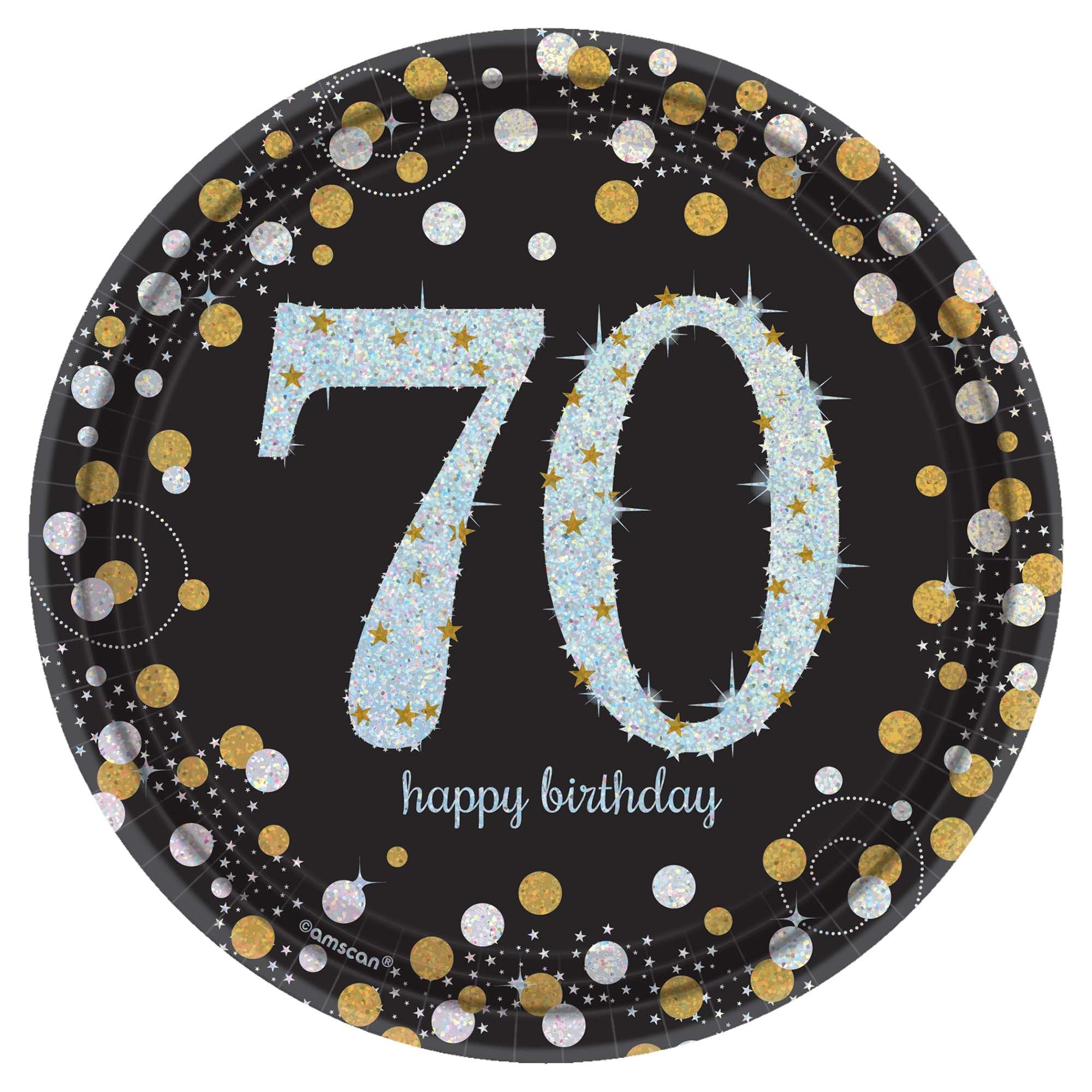 Sparkling Celebration 70th Birthday 7in Plates 8ct | Milestone Birthday