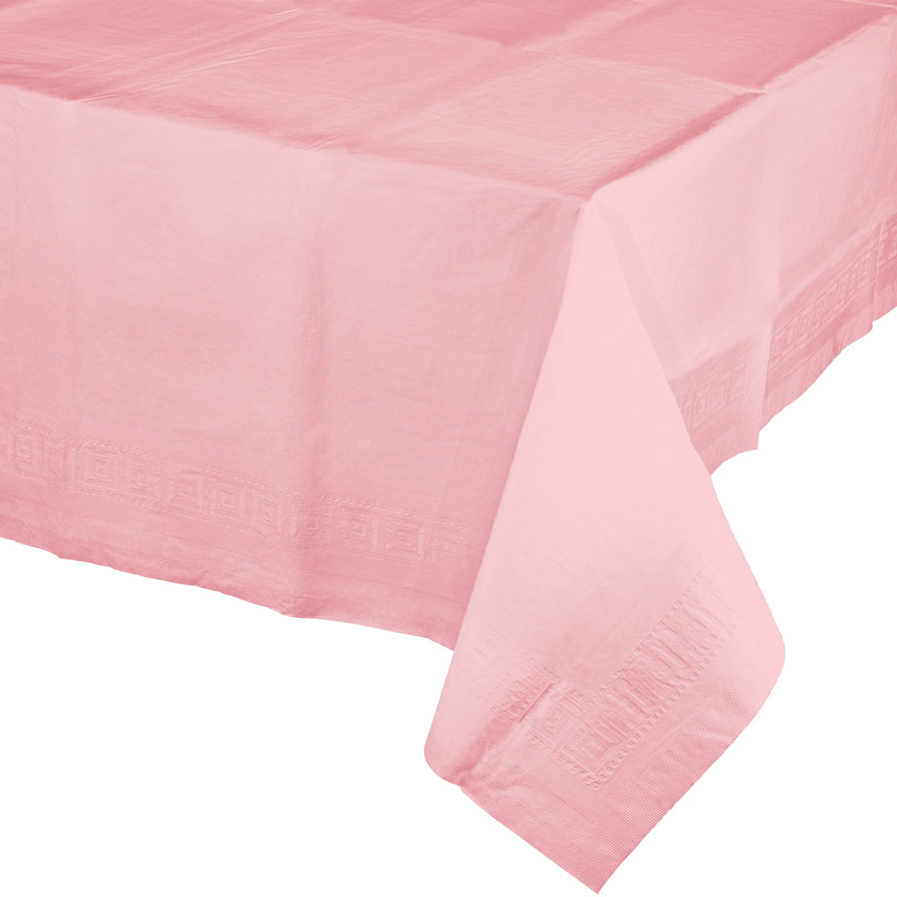Classic Pink Rectangular Paper Table Cover | Solids