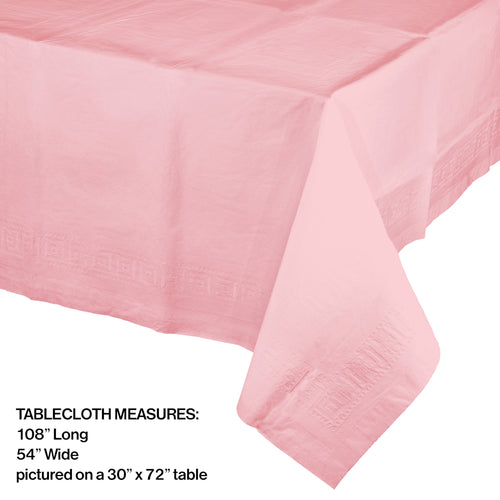 Classic Pink Rectangular Paper Table Cover | Solids