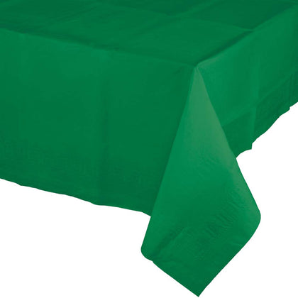 Emerald Green Rectangular Paper Table Cover | Solids