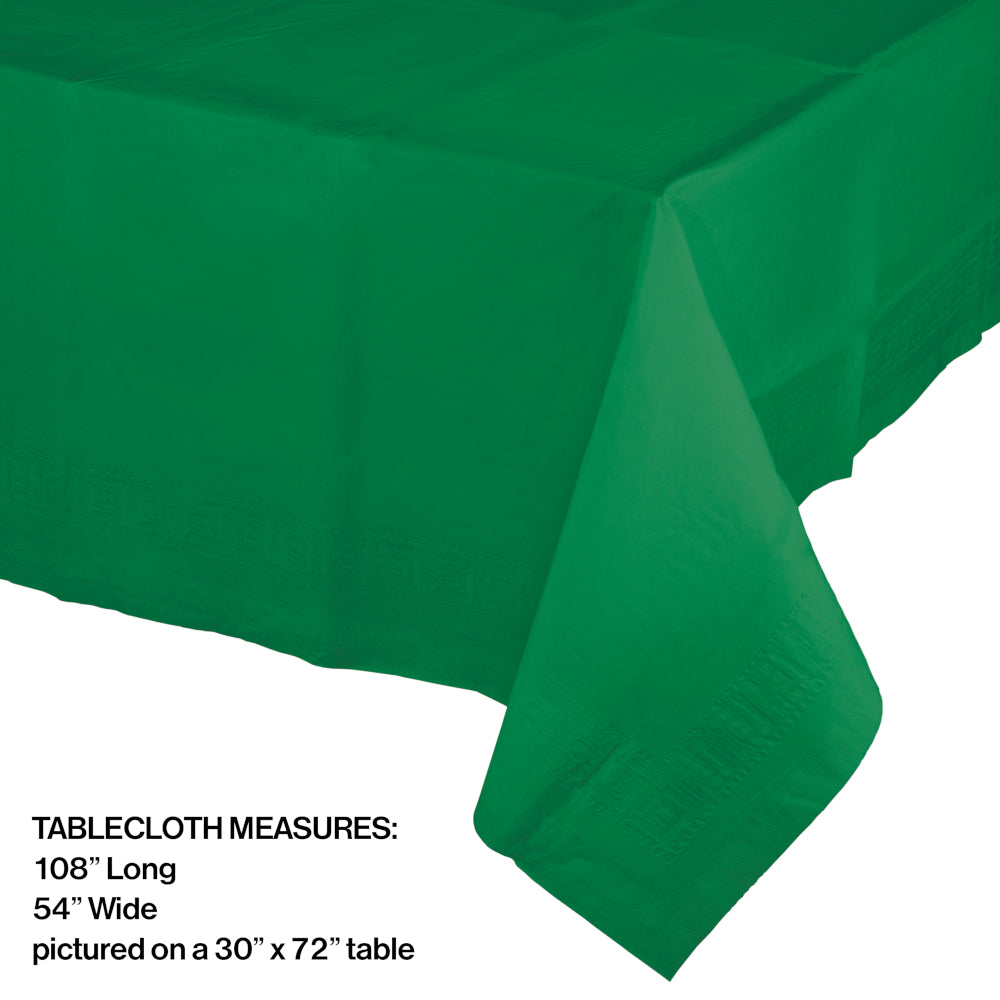 Emerald Green Rectangular Paper Table Cover | Solids