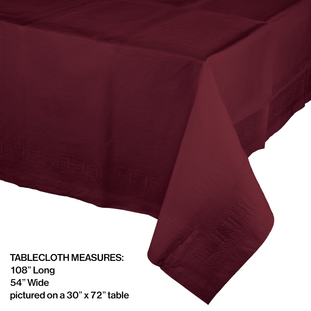 Burgundy Rectangular Paper Table Cover | Solids