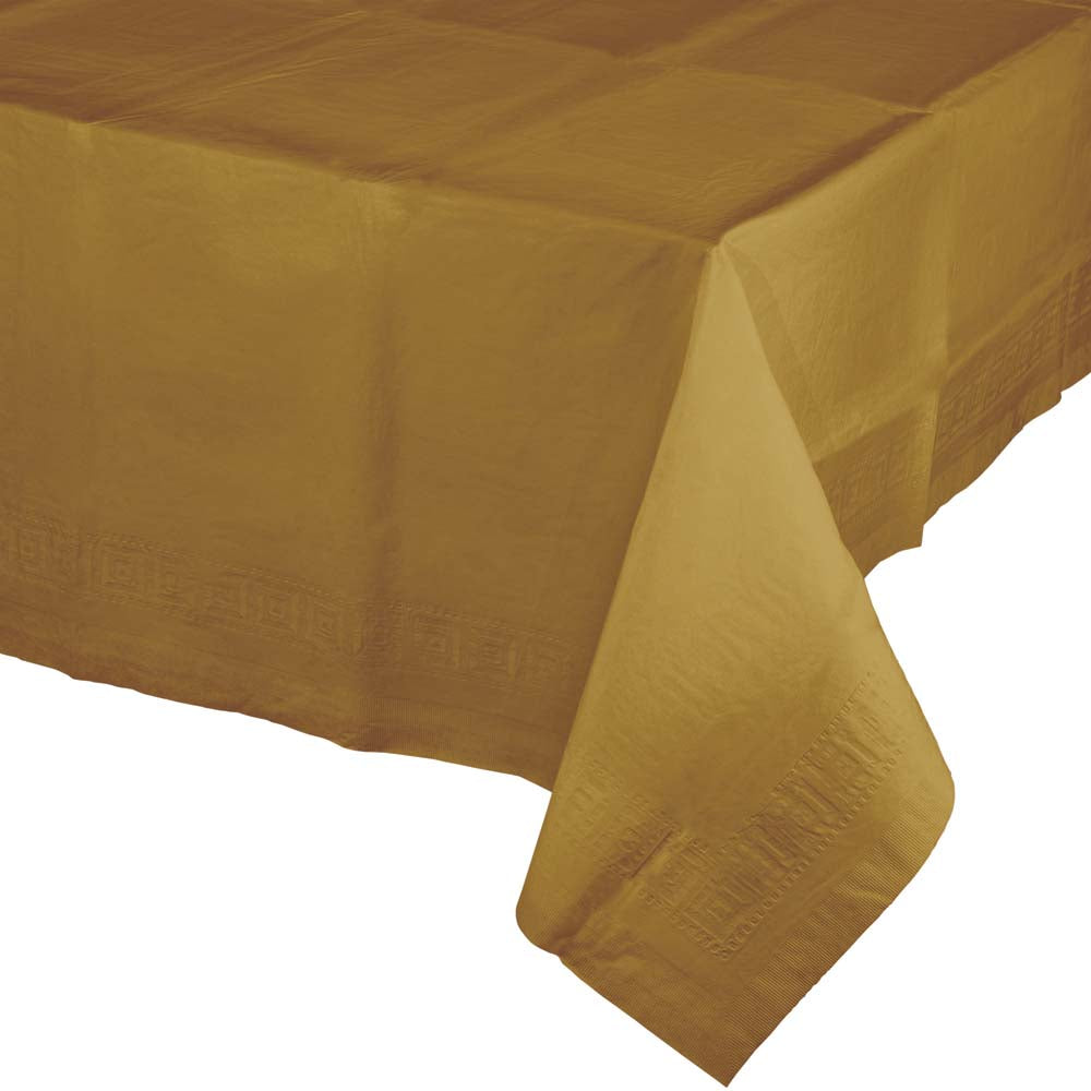 Glittering Gold Rectangular Paper Table Cover | Solids
