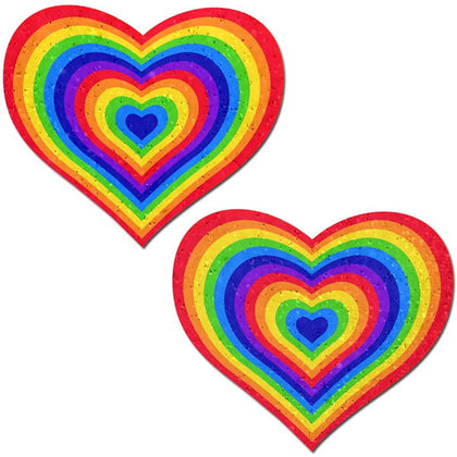 Velvet Rainbow Pumping Heart Nipple Pasties