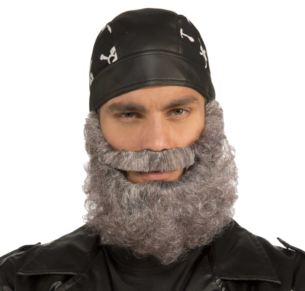 Curly Beard with Mustache