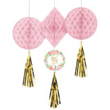 Sweet Floral Girl Honeycomb Decorations | Baby Shower