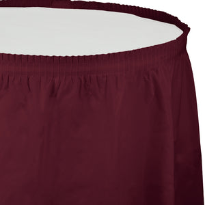 Burgundy Plastic Table Skirt | Solids