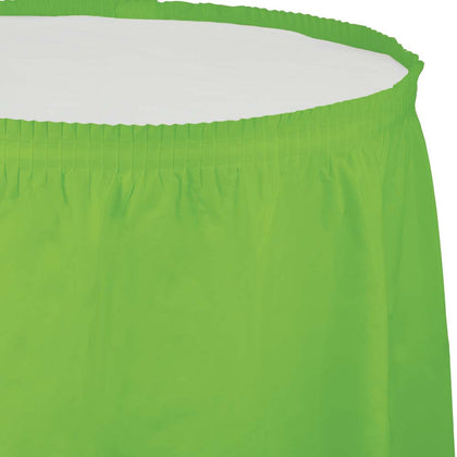 Fresh Lime Green Plastic Table Skirt | Solids