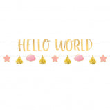 Hello World Baby Shower Banner Kit | Girl