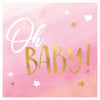 Oh Baby Beverage Napkins 16ct - Pink | Baby Shower