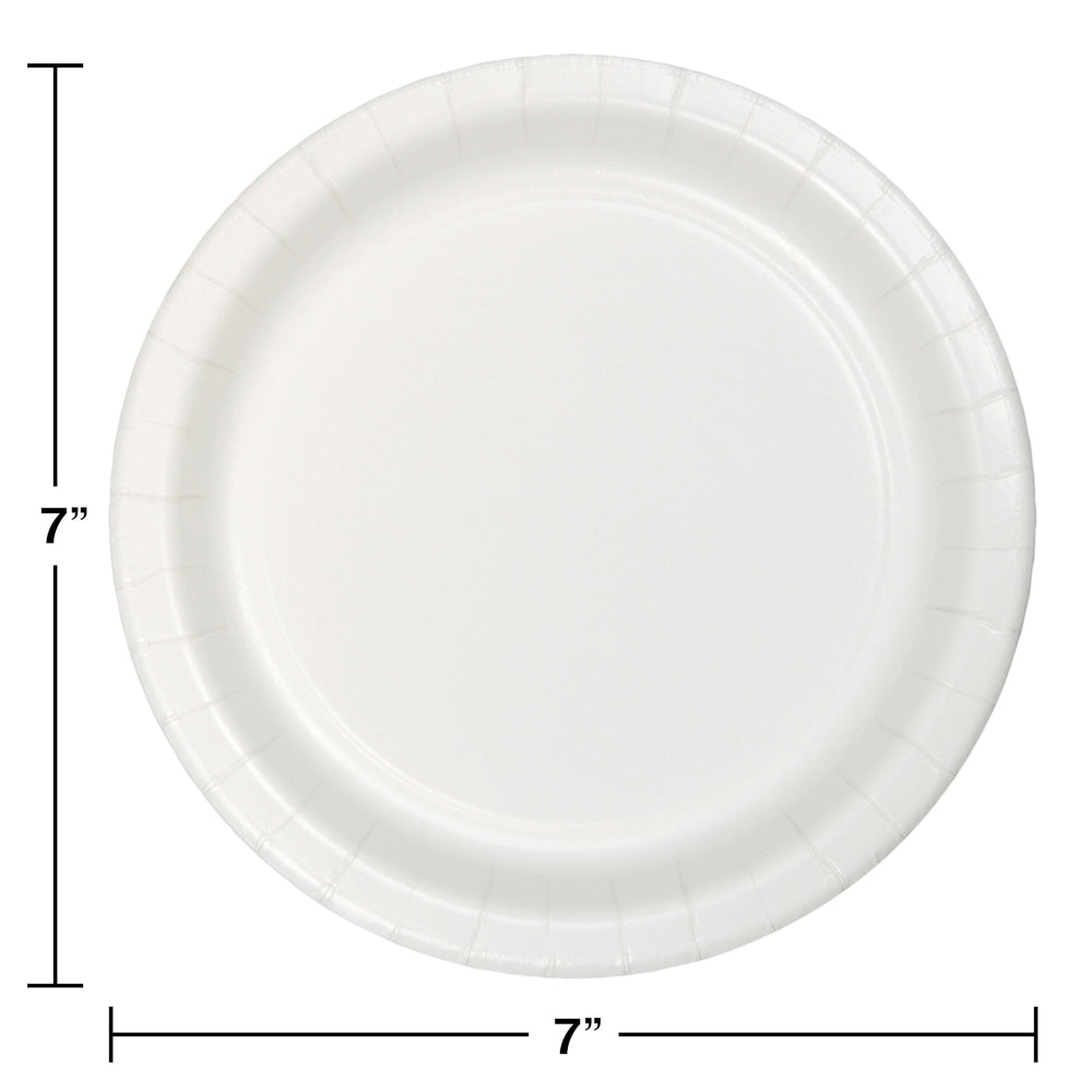 White 7in Paper Cake Plates 24ct | Solids