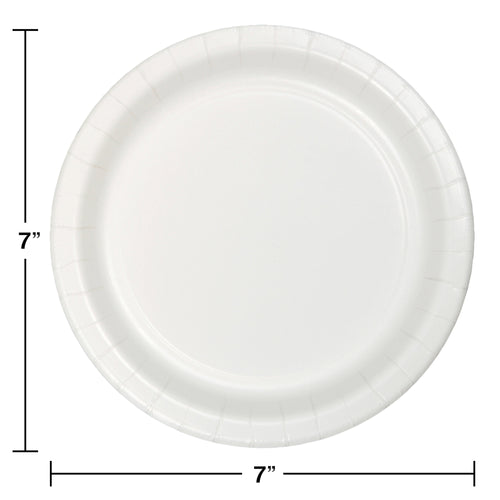 White 7in Paper Cake Plates 24ct | Solids