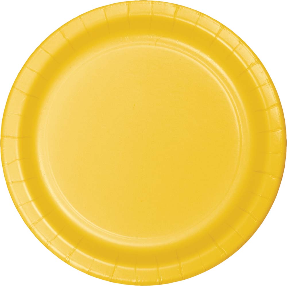 School Bus Yellow Paper 7in Plates 24ct | Solids