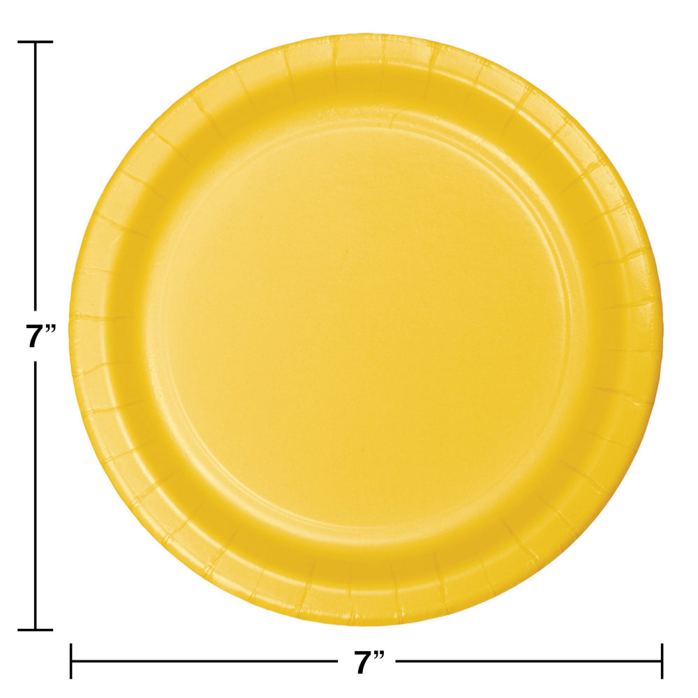 School Bus Yellow Paper 7in Plates 24ct | Solids