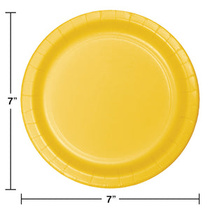 School Bus Yellow Paper 7in Plates 24ct | Solids