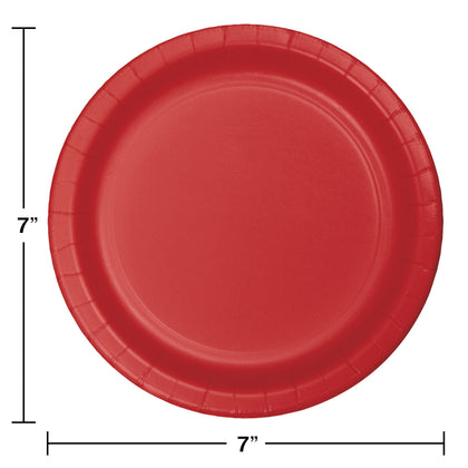 Classic Red 7in Paper Plates | Solids