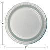 Shimmering Silver Paper 7in Plates 24ct | Solids