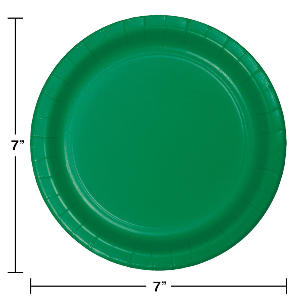 Emerald Green 7in Paper Plates 24ct | Solids