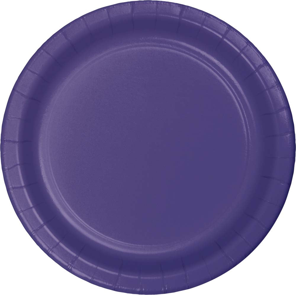 Purple 7in Paper Plates 24ct | Solids