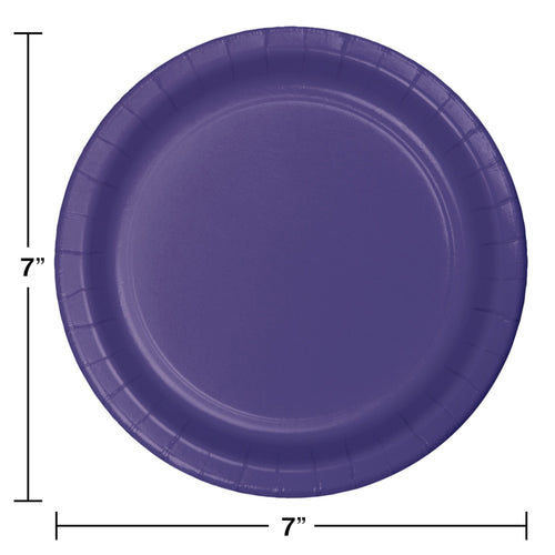 Purple 7in Paper Plates 24ct | Solids