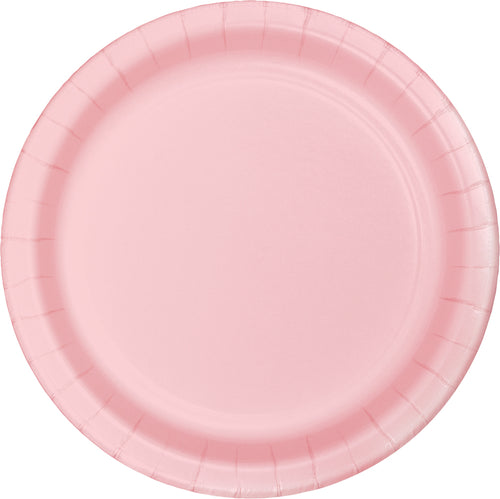 Classic Pink Paper 7in Cake Plates 24ct | Solids