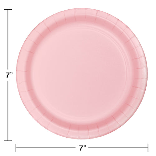 Classic Pink Paper 7in Cake Plates 24ct | Solids