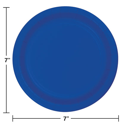 Cobalt Blue 7in Paper Plates 24ct  | Solids