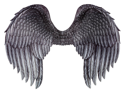Adult Angel Wings Deluxe Feather Trim Devil Wings with Elastic Straps, Adult Unisex, Size: One size, Black