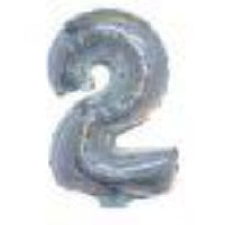 Holographic Silver 16in Air Filled Mylar Number