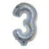Holographic Silver 16in Air Filled Mylar Number