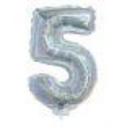 Holographic Silver 16in Air Filled Mylar Number
