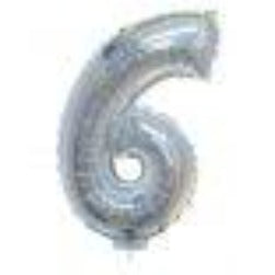 Holographic Silver 16in Air Filled Mylar Number