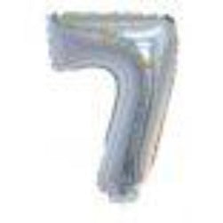 Holographic Silver 16in Air Filled Mylar Number