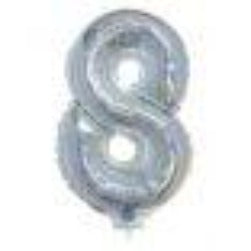 Holographic Silver 16in Air Filled Mylar Number