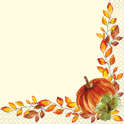Watercolor Fall Pumpkins Beverage Napkins 16ct | Thanksgiving