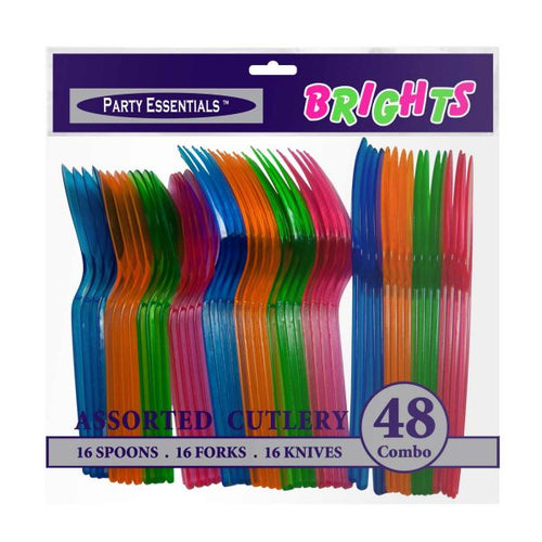 Regular Assorted Plastic Cutlery - Assorted Neons 48 Ct.