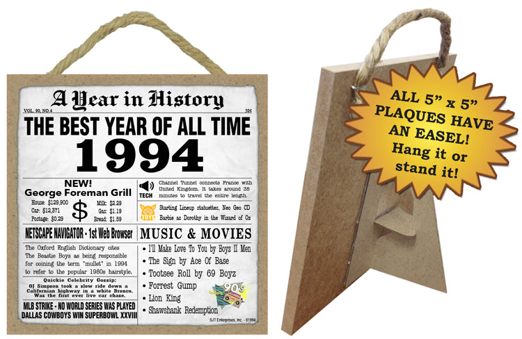 A Year in History Wooden Plaque 1994