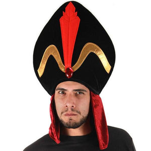 Black, red and gold with red faux jewel