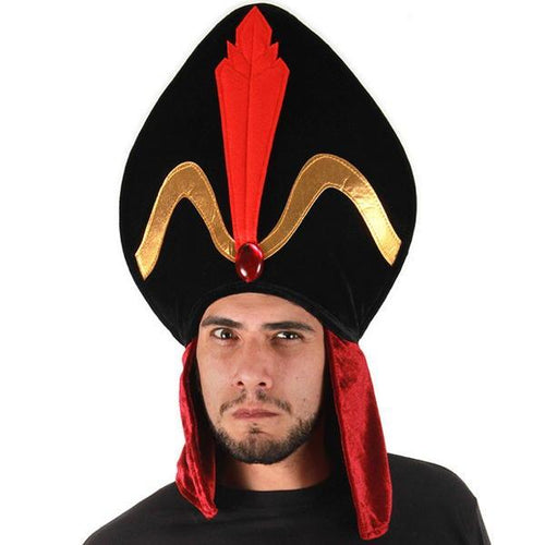 Black, red and gold with red faux jewel