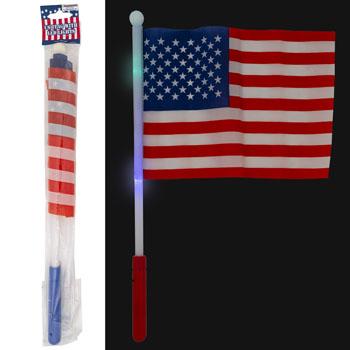 American Flag On 17in Led Light Stick
