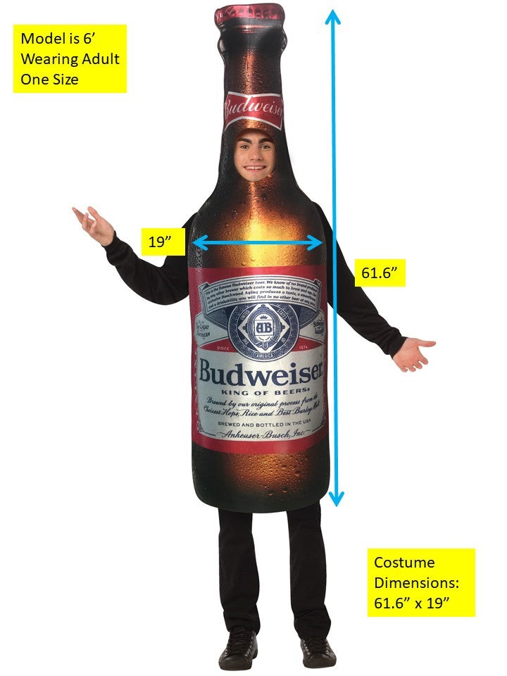 Anheuser-Busch Budweiser Beer Bottle Halloween Costume, Adult One Size